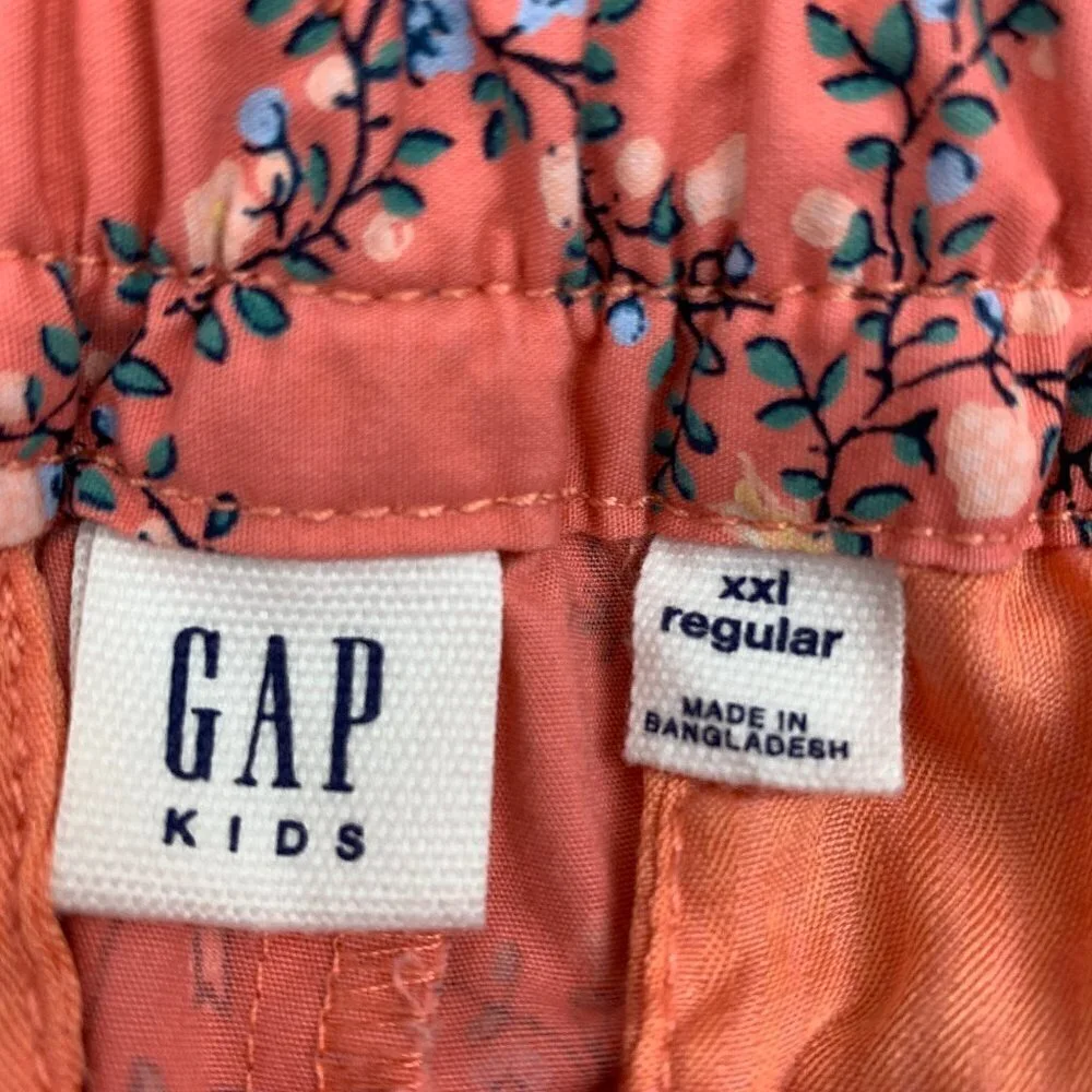 Gap Kids Cotton Tie Waist Floral Shorts Size XXL